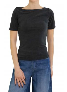 Maglia tinta unita con scollo a barca Only